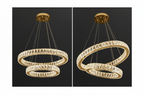 RING 2 Tier Crystal Pendant 50cm Gold