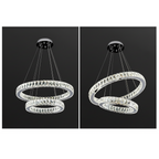 RING 2 Tier Crystal Pendant 50cm Chrome