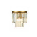 SERINI 2 Tier 2 Light Crystal Wall Light Brass