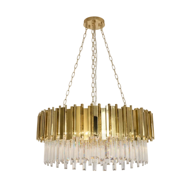 REGINI 12 Light Crystal Chandelier Pendant 80cm Gold