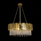 REGINI 12 Light Crystal Chandelier Pendant 80cm Gold