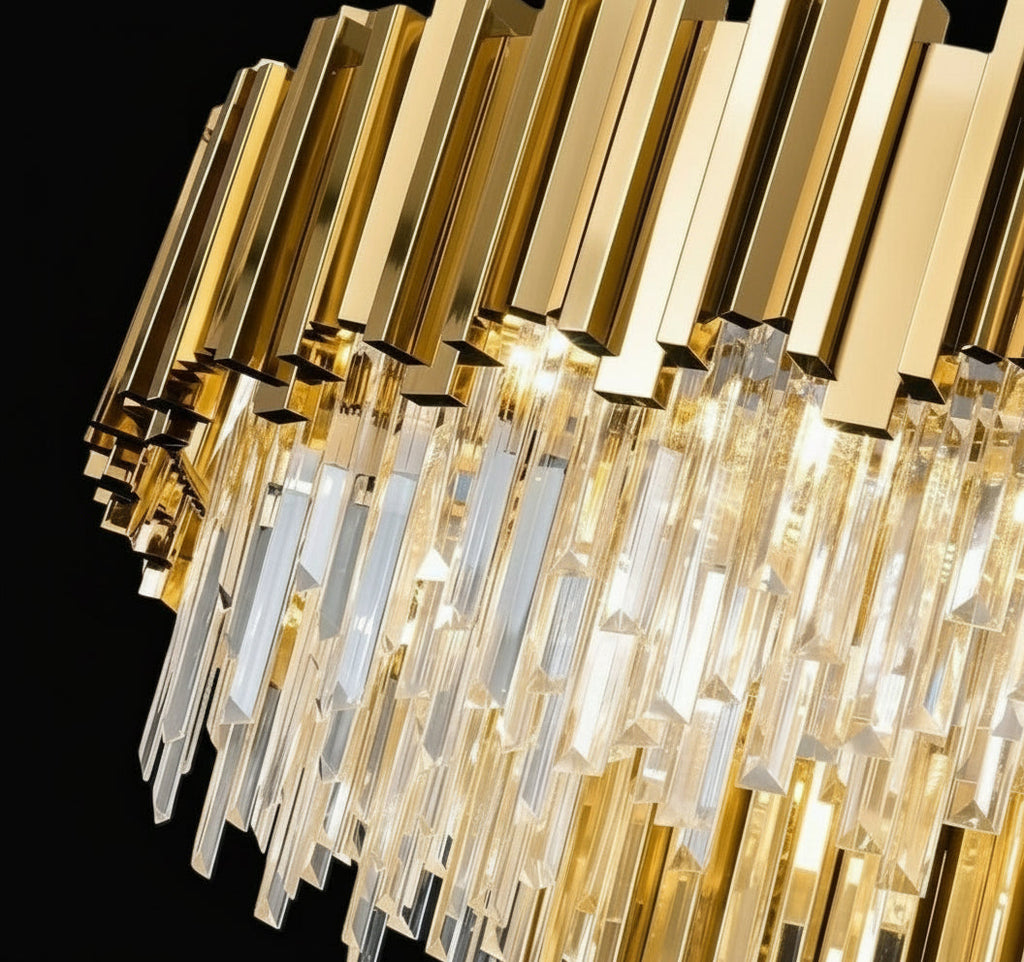 REGINI 12 Light Crystal Chandelier Pendant 80cm Gold
