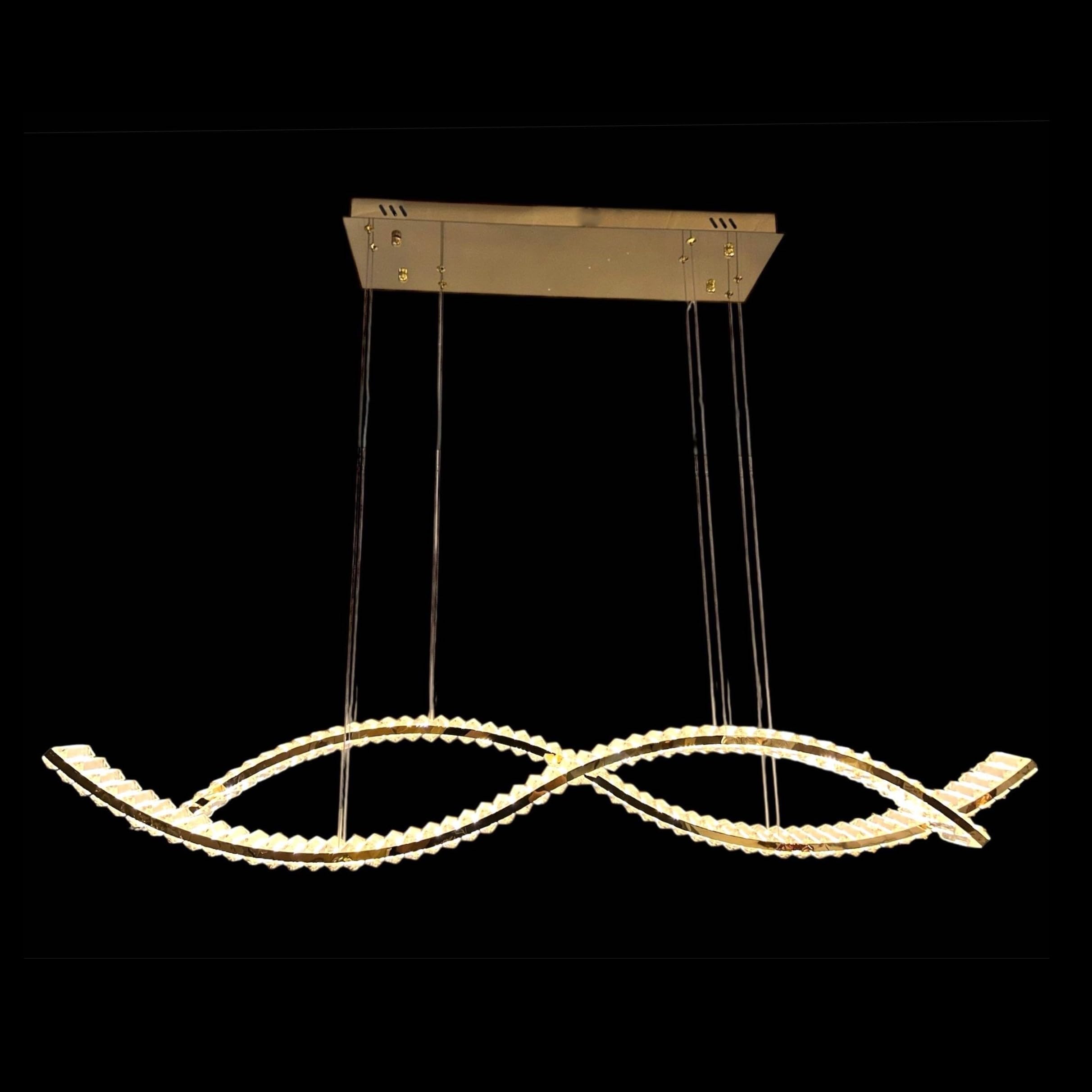 SURF Crystal Bar Pendant Light 1.3m Gold