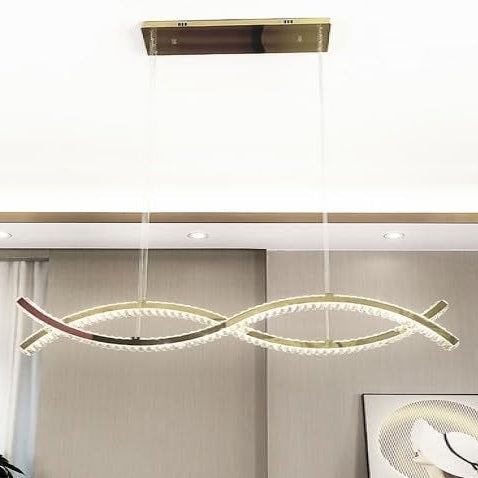 SURF Crystal Bar Pendant Light 1.3m Gold