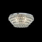 CROWN 60cm Crystal Ceiling Light Tri Colour LED Chrome