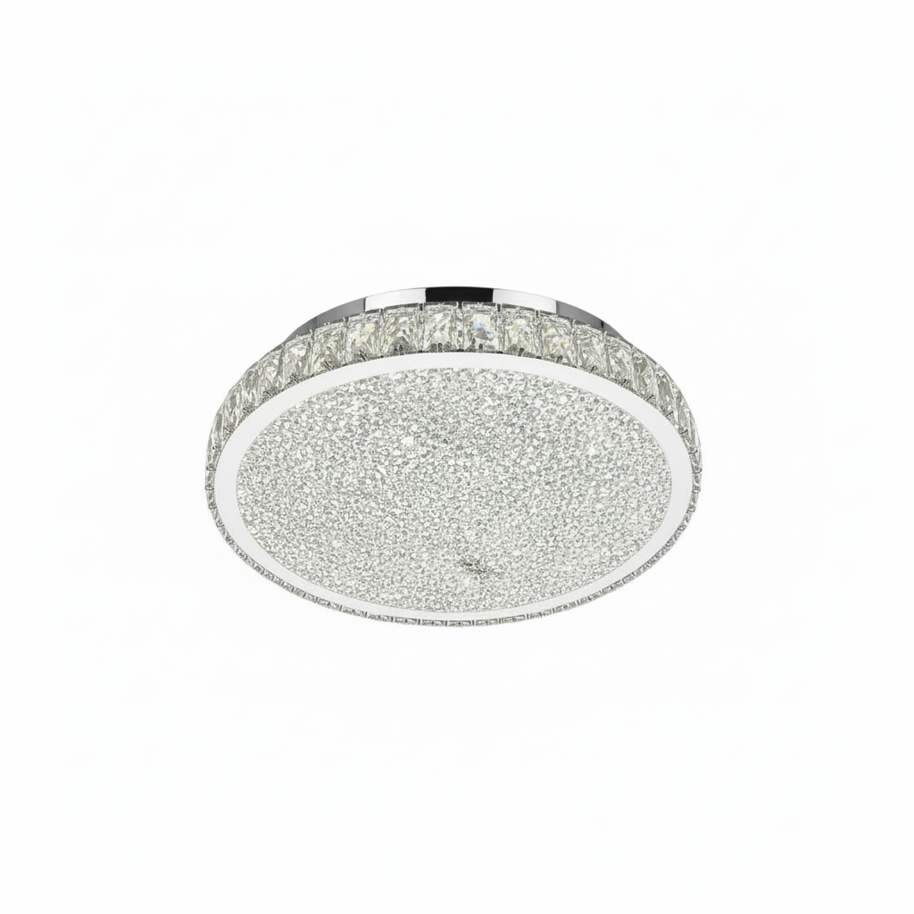 GLORY 50cm Crystal Oyster Light Tri Colour LED Chrome