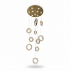 HALO 10 Ring Crystal Pendant Chandelier Gold