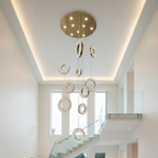 HALO 10 Ring Crystal Pendant Chandelier Gold