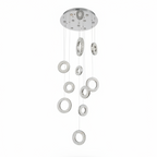 HALO 10 Ring Crystal Pendant Chandelier Chrome